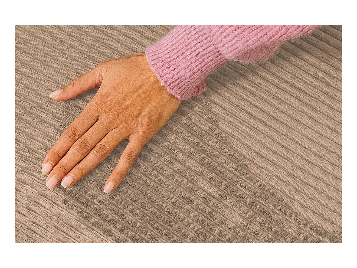 Canapé droit modulable et convertible 2 places - Velours côtelé - Taupe