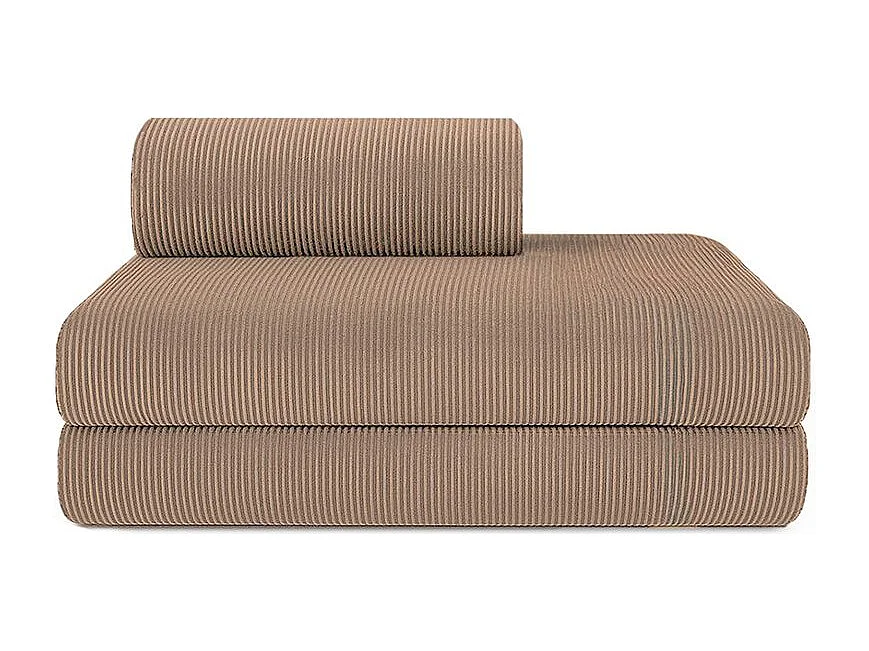 Canapé droit modulable et convertible 2 places - Velours côtelé - Taupe