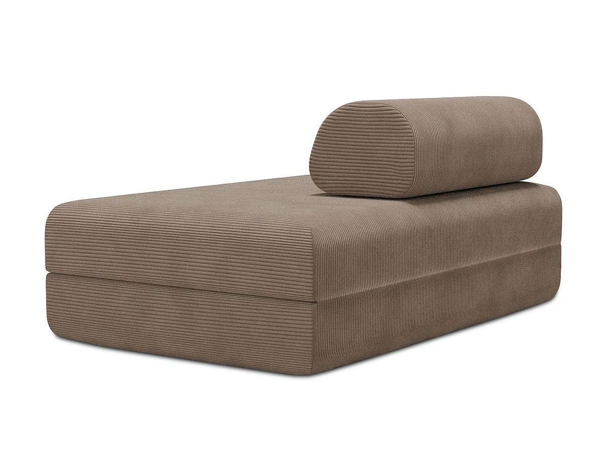 Canapé droit modulable et convertible 2 places - Velours côtelé - Taupe