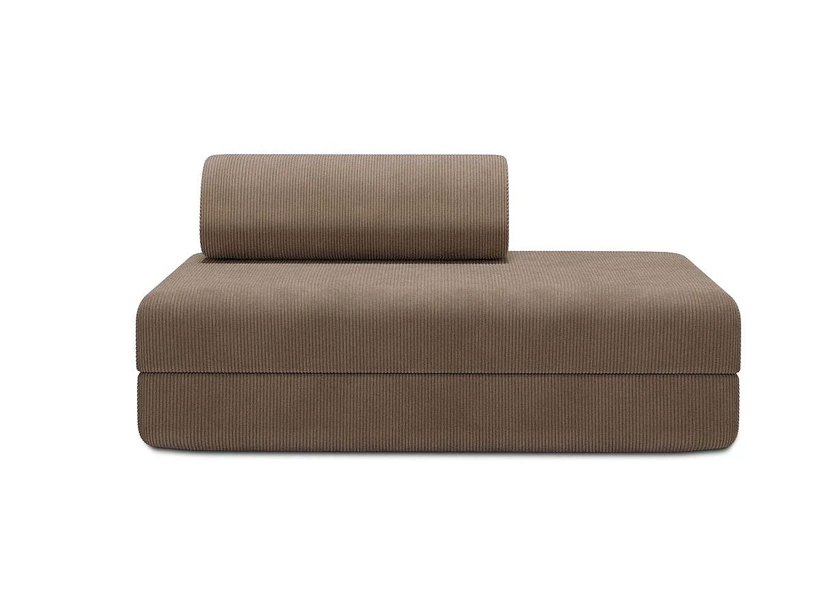 Canapé droit modulable et convertible 2 places - Velours côtelé - Taupe