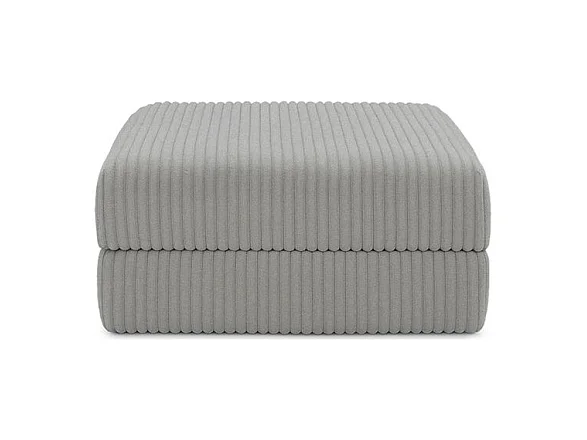 Pouf modulable et convertible - Velours côtelé XL - Gris clair