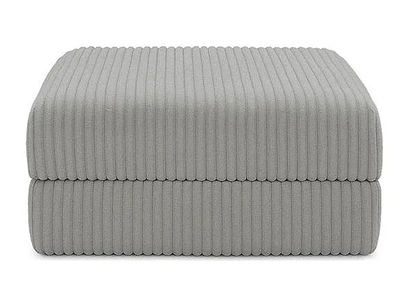 Pouf modulable et convertible - Velours côtelé XL - Gris clair
