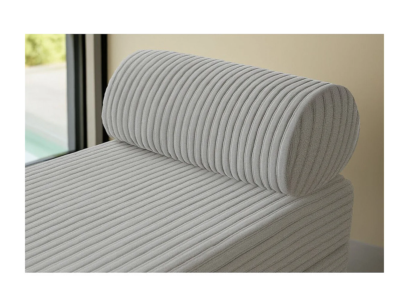 Pouf modulable et convertible - Velours côtelé XL - Gris clair