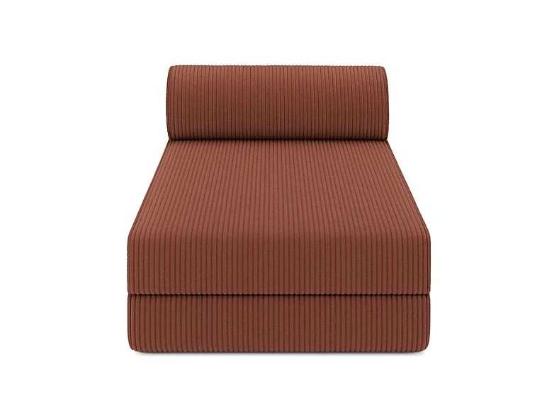 Canapé d'angle modulable et convertible 5 places - Velours côtelé - Terracotta