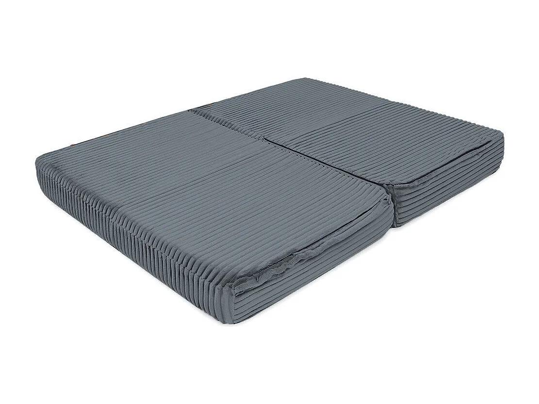 Canapé droit modulable et convertible 2 places - Velours côtelé XL - Gris