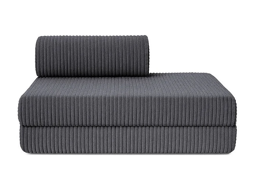 Canapé droit modulable et convertible 2 places - Velours côtelé XL - Gris