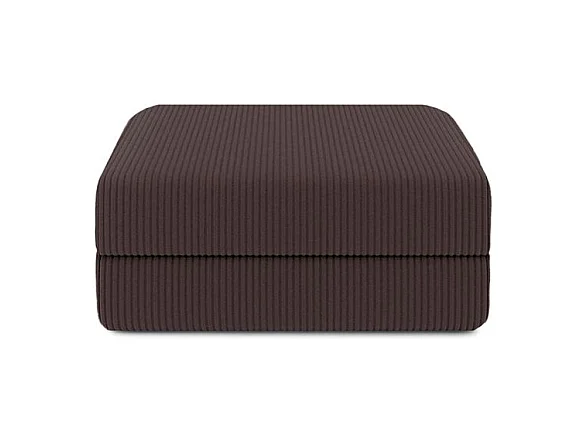 Pouf modulable et convertible - Velours côtelé - Marron