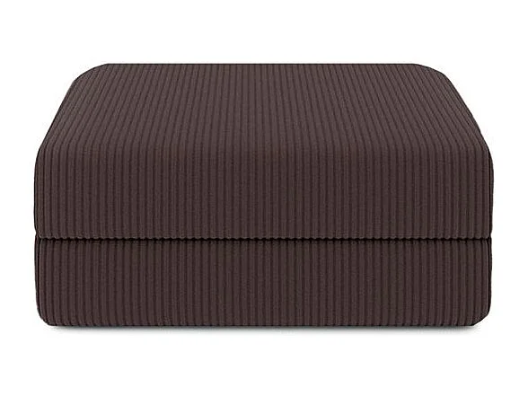 Pouf modulable et convertible - Velours côtelé - Marron