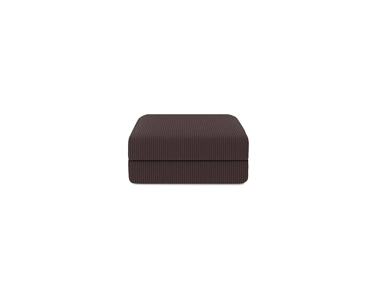 Pouf modulable et convertible - Velours côtelé - Marron