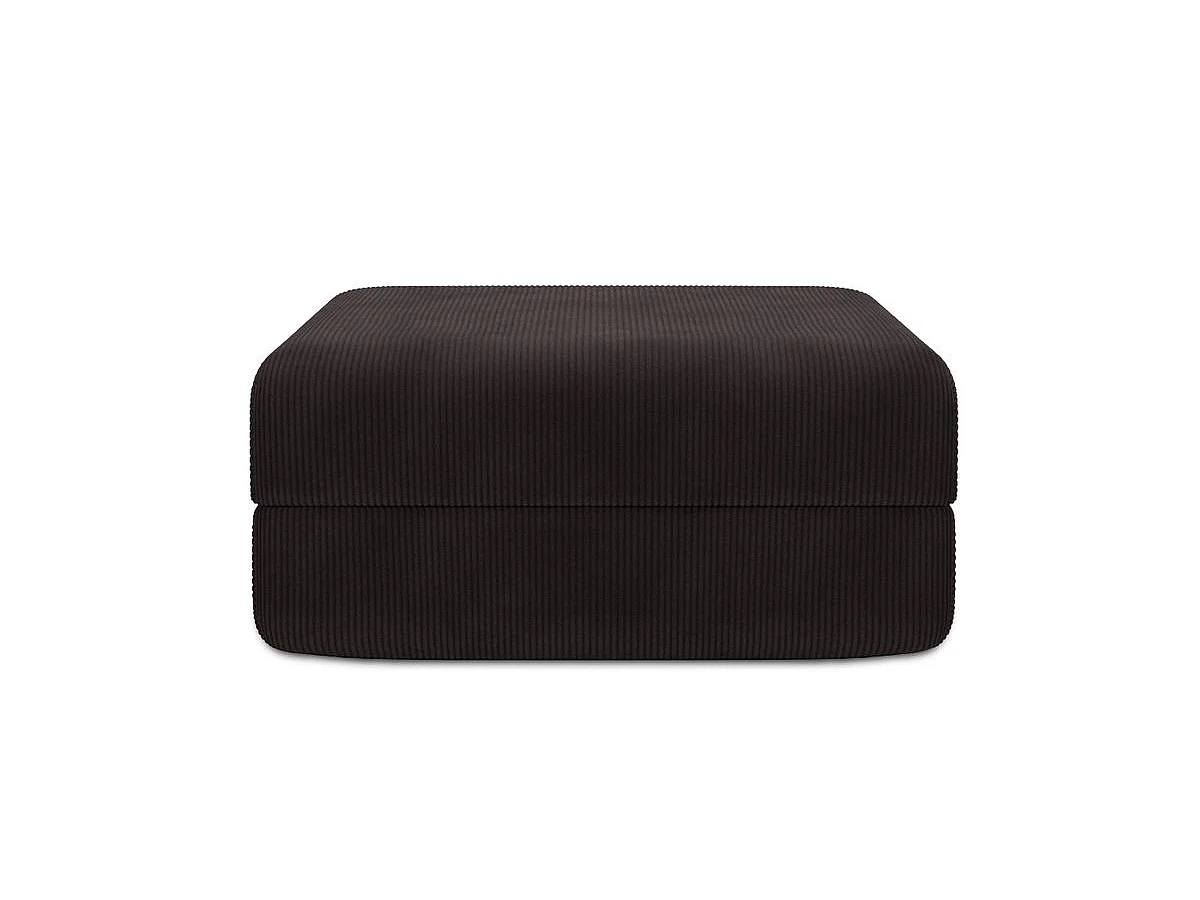 Pouf modulable et convertible - Velours côtelé - Marron