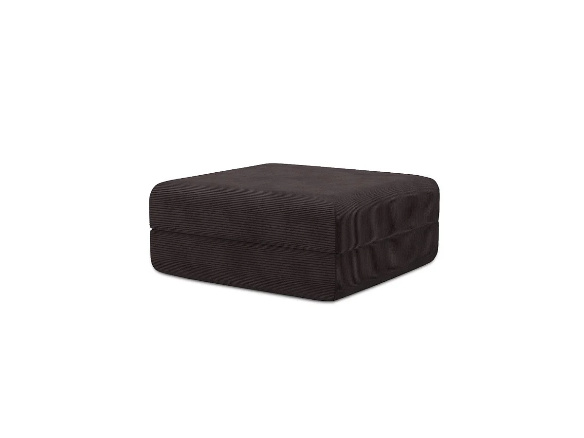 Pouf modulable et convertible - Velours côtelé - Marron
