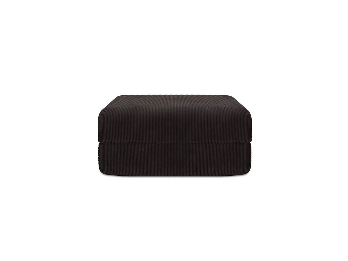 Pouf modulable et convertible - Velours côtelé - Marron