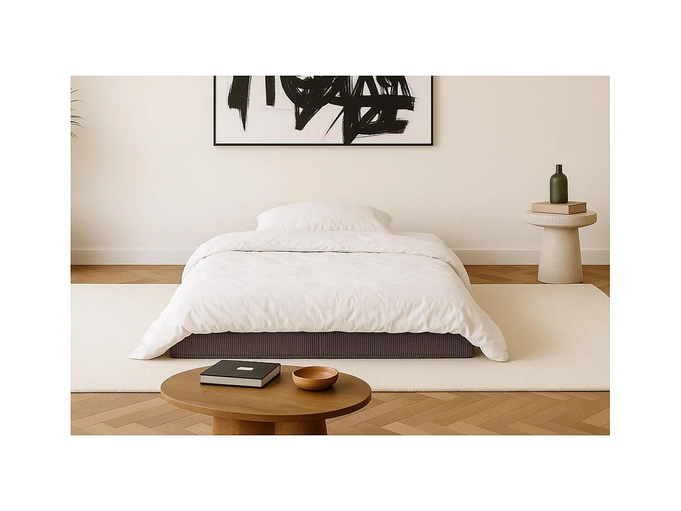 Canapé droit modulable et convertible 2 places - Velours côtelé - Marron