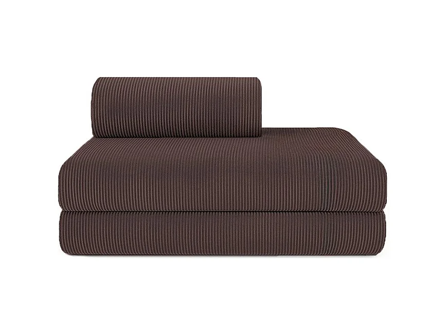 Canapé droit modulable et convertible 2 places - Velours côtelé - Marron