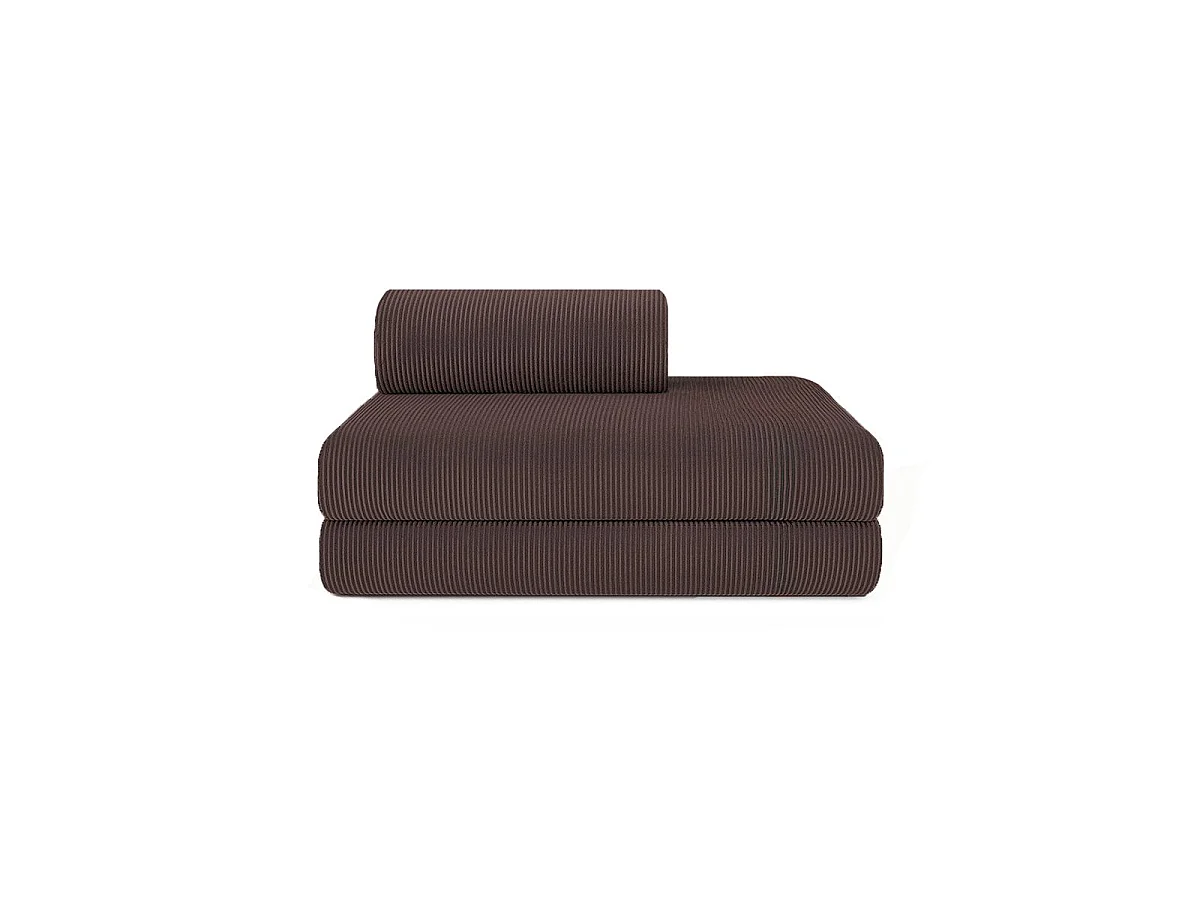 Canapé droit modulable et convertible 2 places - Velours côtelé - Marron