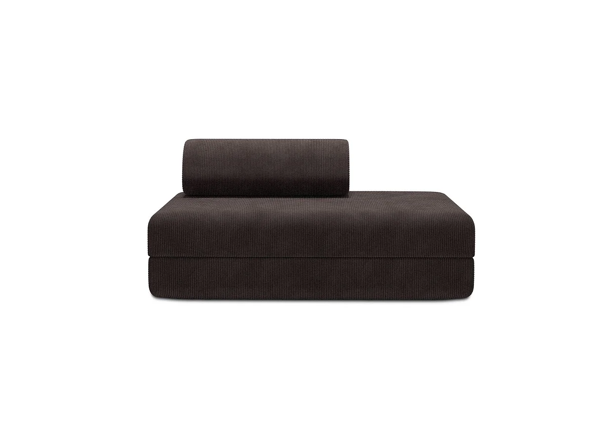 Canapé droit modulable et convertible 2 places - Velours côtelé - Marron