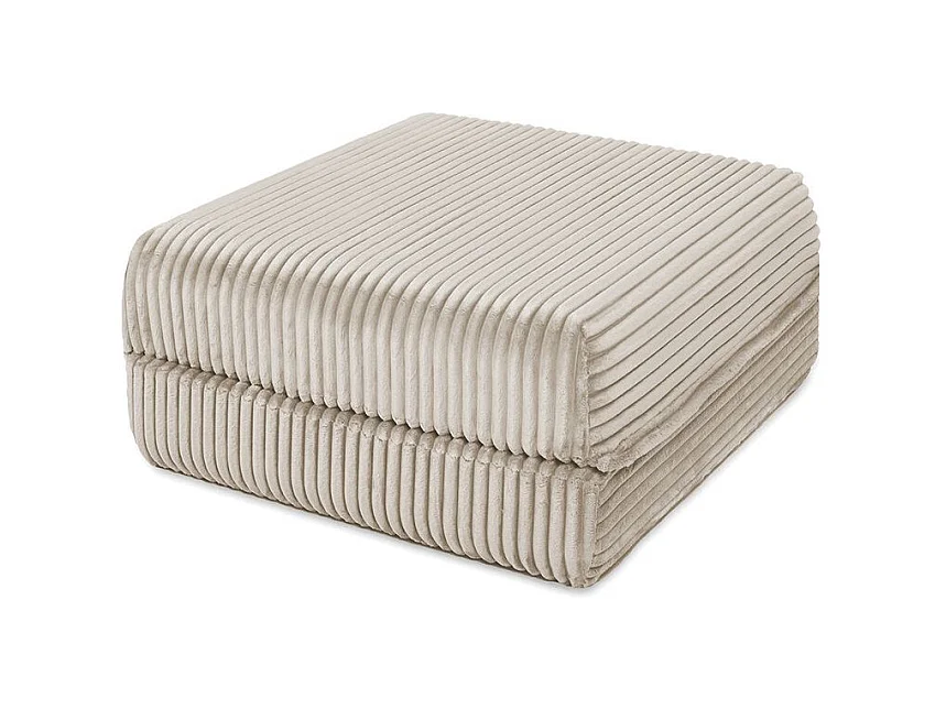 Pouf modulable et convertible - Velours côtelé XL - Beige