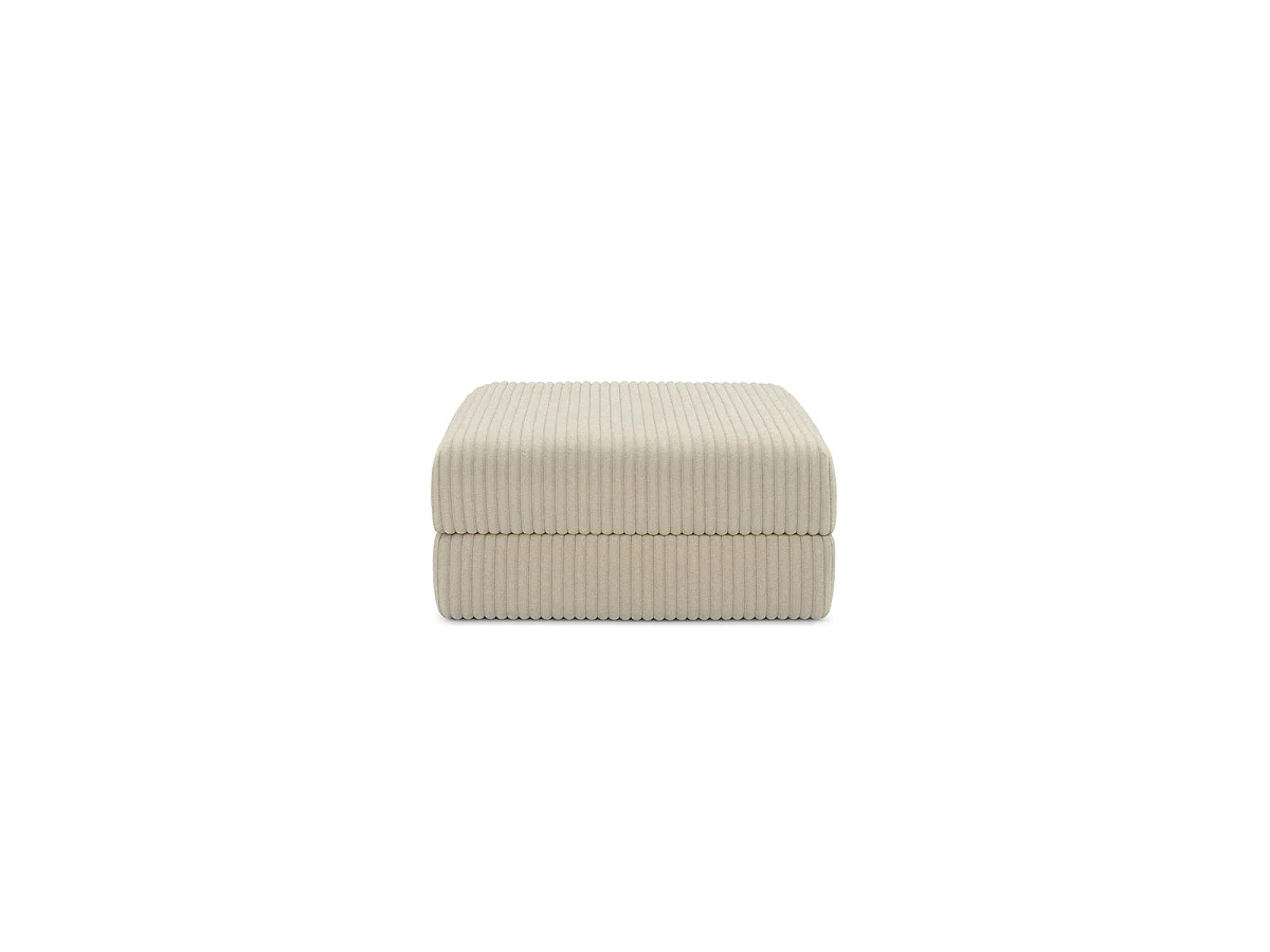 Pouf modulable et convertible - Velours côtelé XL - Beige