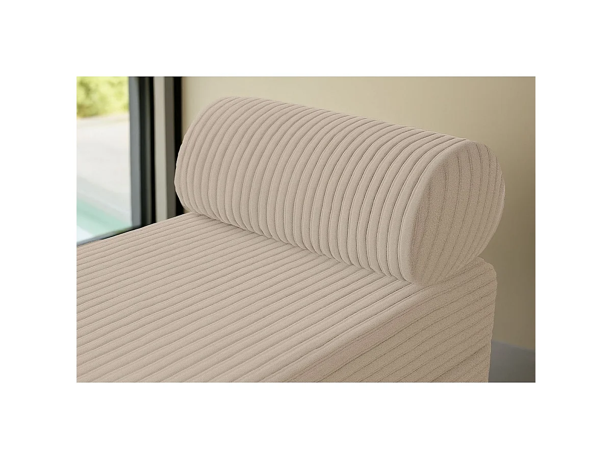 Pouf modulable et convertible - Velours côtelé XL - Beige