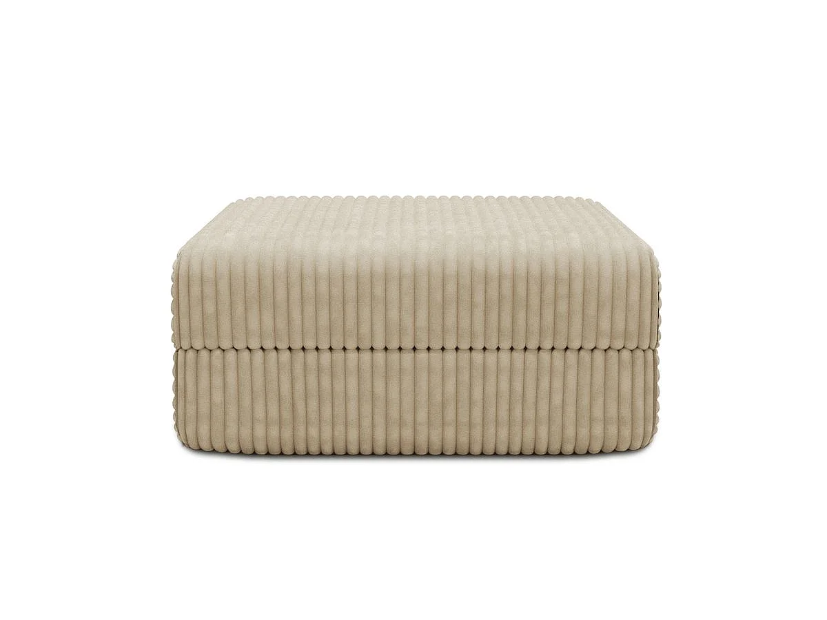 Pouf modulable et convertible - Velours côtelé XL - Beige