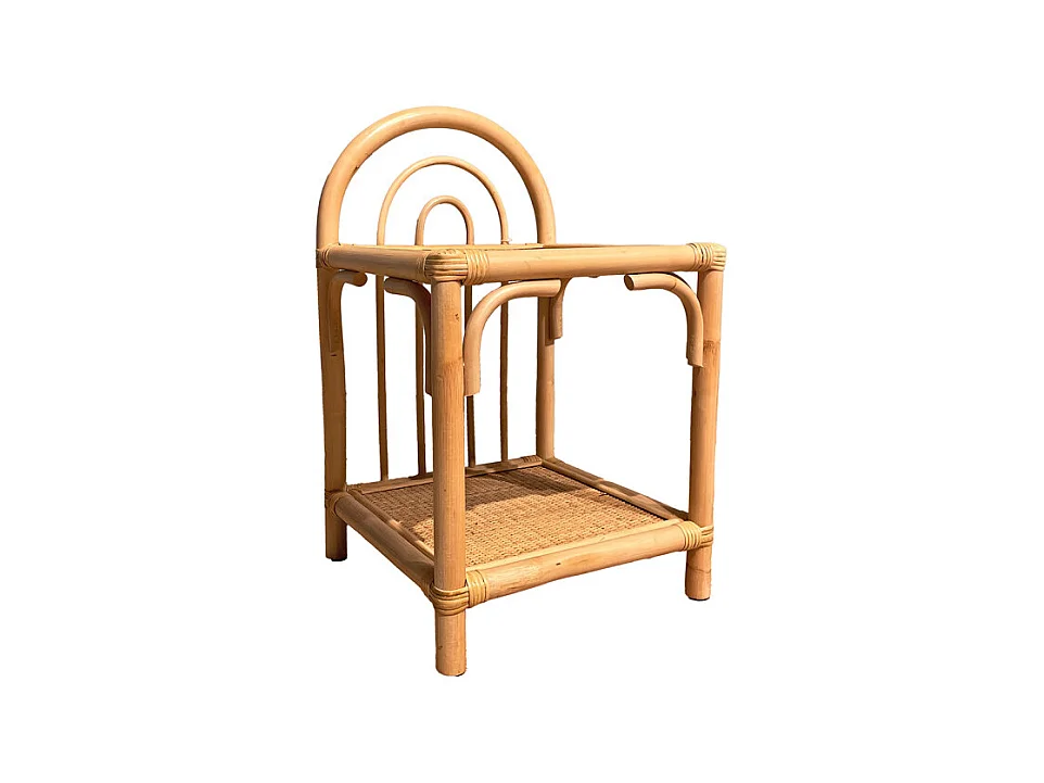 Table d'appoint 56 cm en rotin naturel avec 2 tablettes – HAZEL