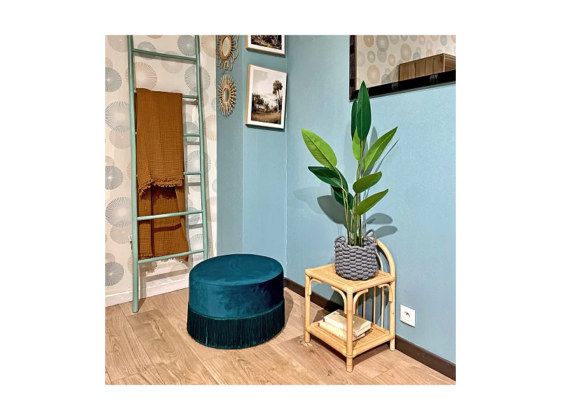 Table d'appoint 56 cm en rotin naturel avec 2 tablettes – HAZEL