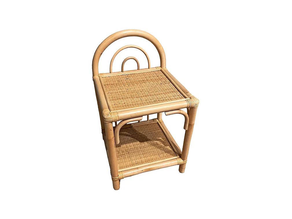 Table d'appoint 56 cm en rotin naturel avec 2 tablettes – HAZEL