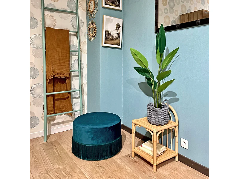 Table d'appoint 56 cm en rotin naturel avec 2 tablettes – HAZEL