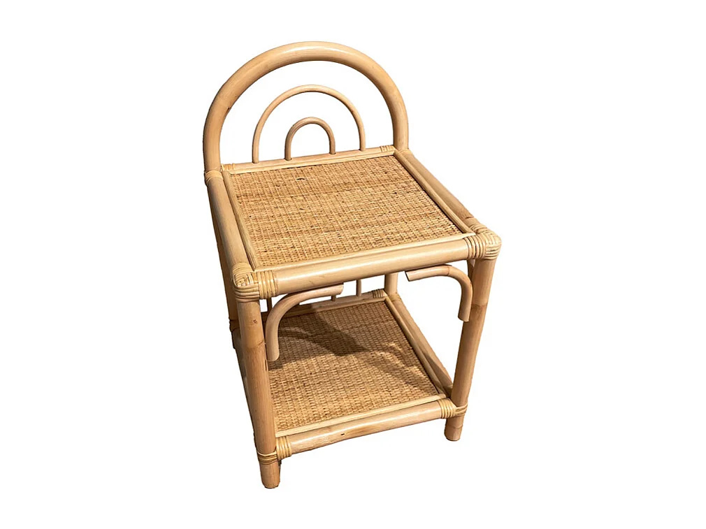 Table d'appoint 56 cm en rotin naturel avec 2 tablettes – HAZEL