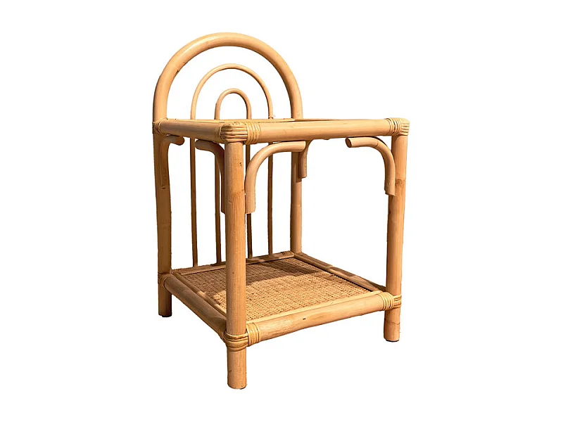 Table d'appoint 56 cm en rotin naturel avec 2 tablettes – HAZEL