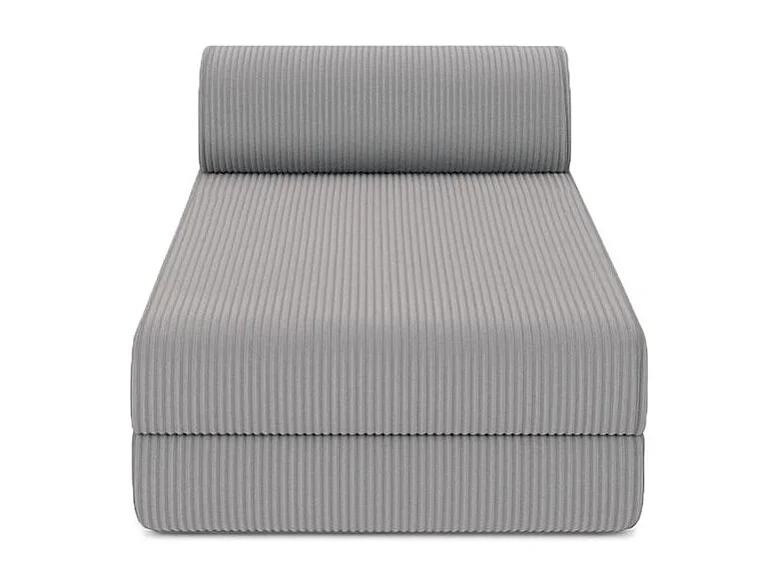 Canapé d'angle modulable et convertible 5 places - Velours côtelé - Gris clair