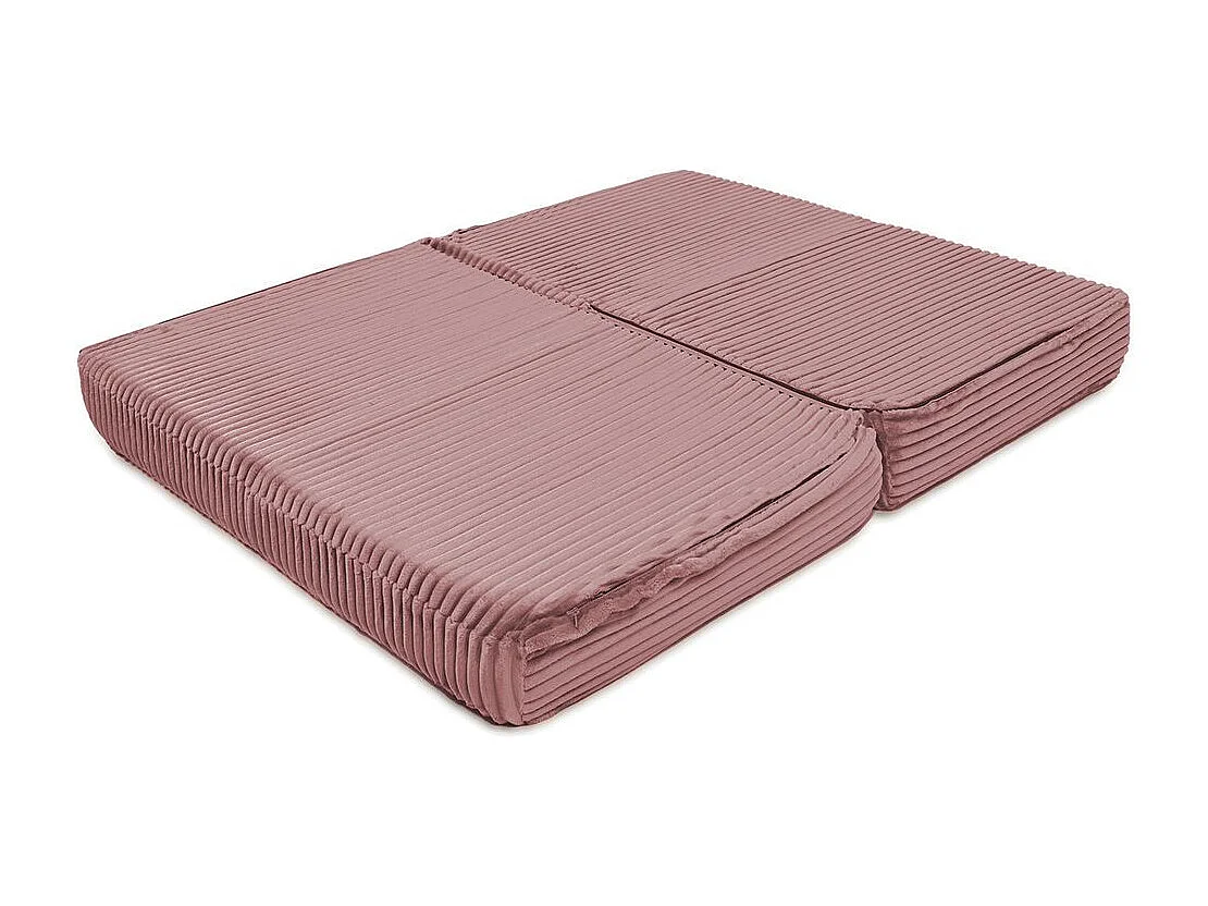 Canapé droit modulable et convertible 2 places - Velours côtelé XL - Rose