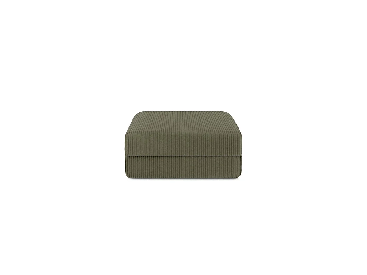 Pouf modulable et convertible - Velours côtelé - Vert