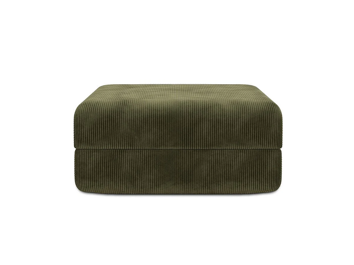 Pouf modulable et convertible - Velours côtelé - Vert