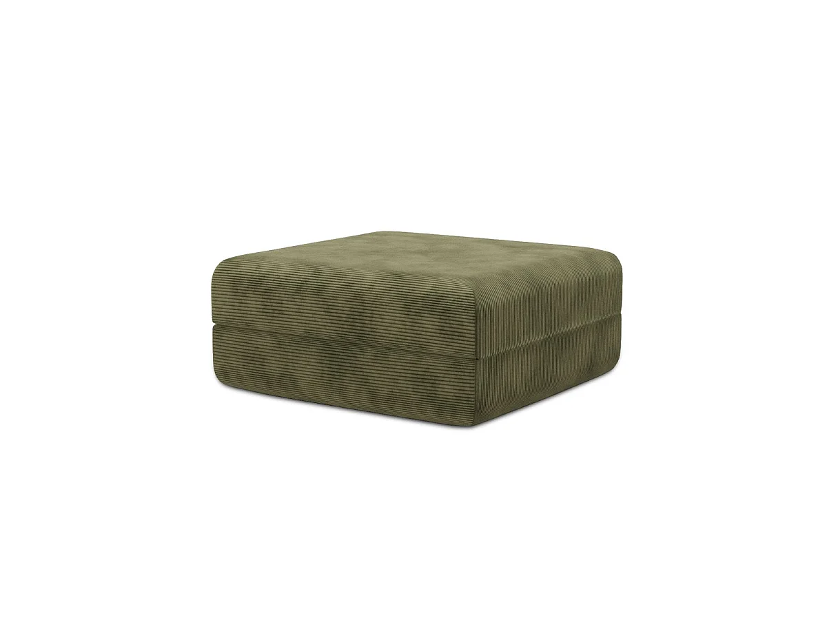 Pouf modulable et convertible - Velours côtelé - Vert