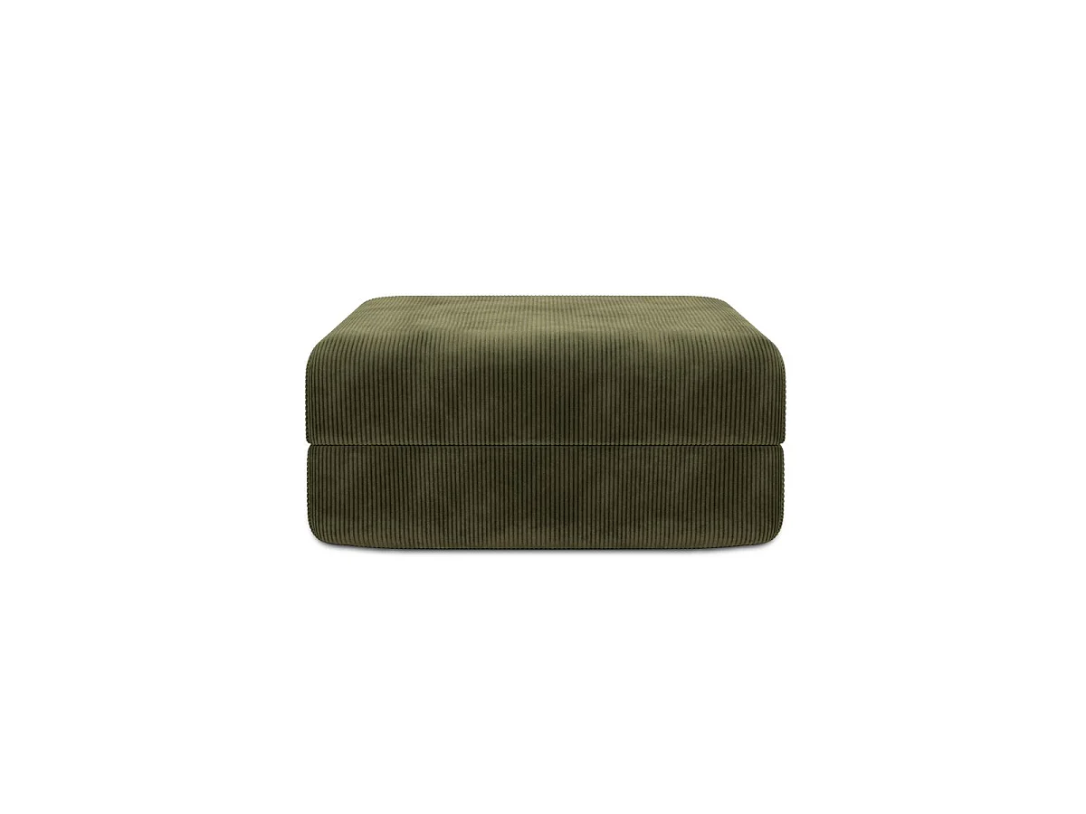 Pouf modulable et convertible - Velours côtelé - Vert