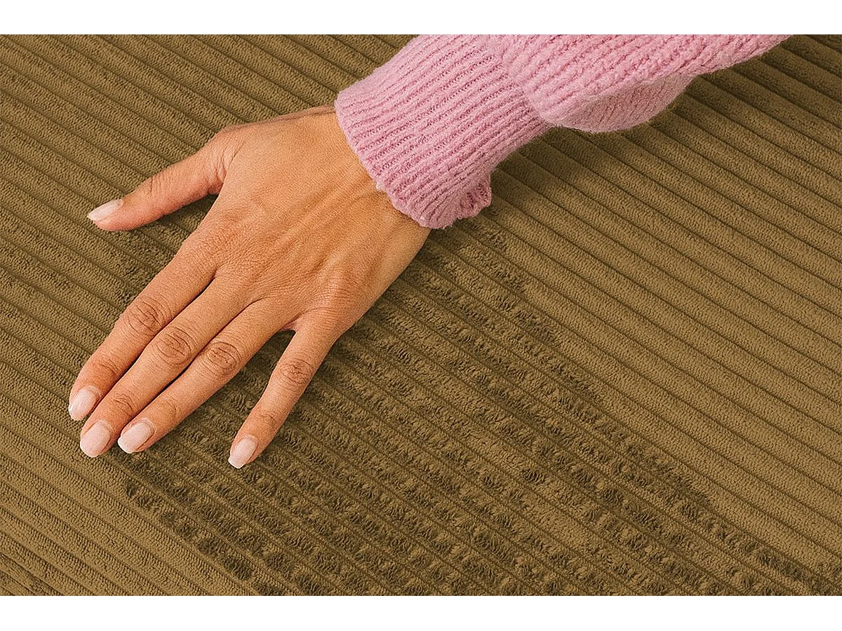 Canapé droit modulable et convertible 2 places - Velours côtelé - Jaune