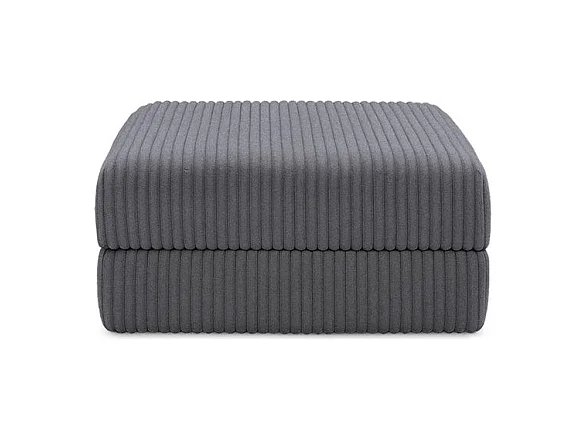 Pouf modulable et convertible - Velours côtelé XL - Gris