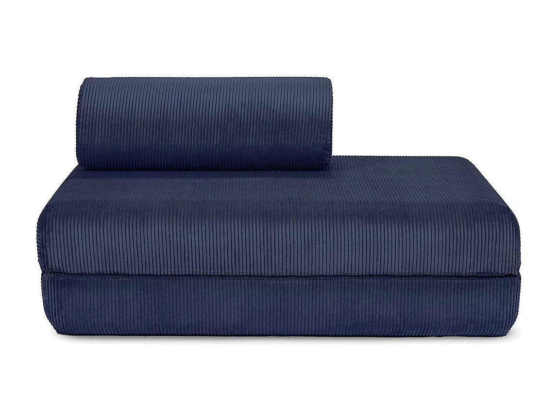 Canapé droit modulable et convertible 2 places - Velours côtelé - Bleu