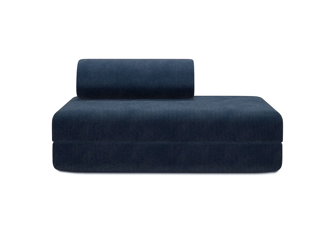 Canapé droit modulable et convertible 2 places - Velours côtelé - Bleu