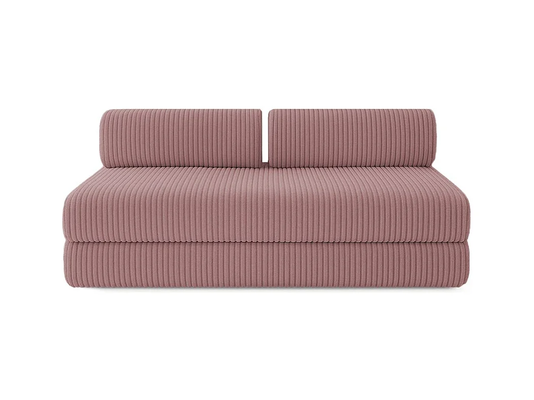 Canapé d'angle modulable et convertible 4 places - Velours côtelé XL - Rose