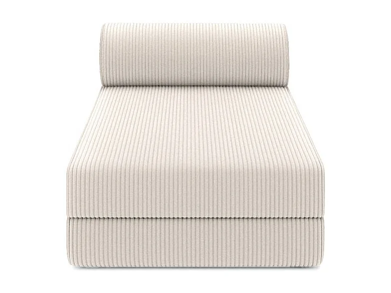 Canapé d'angle modulable et convertible 5 places - Velours côtelé - Blanc