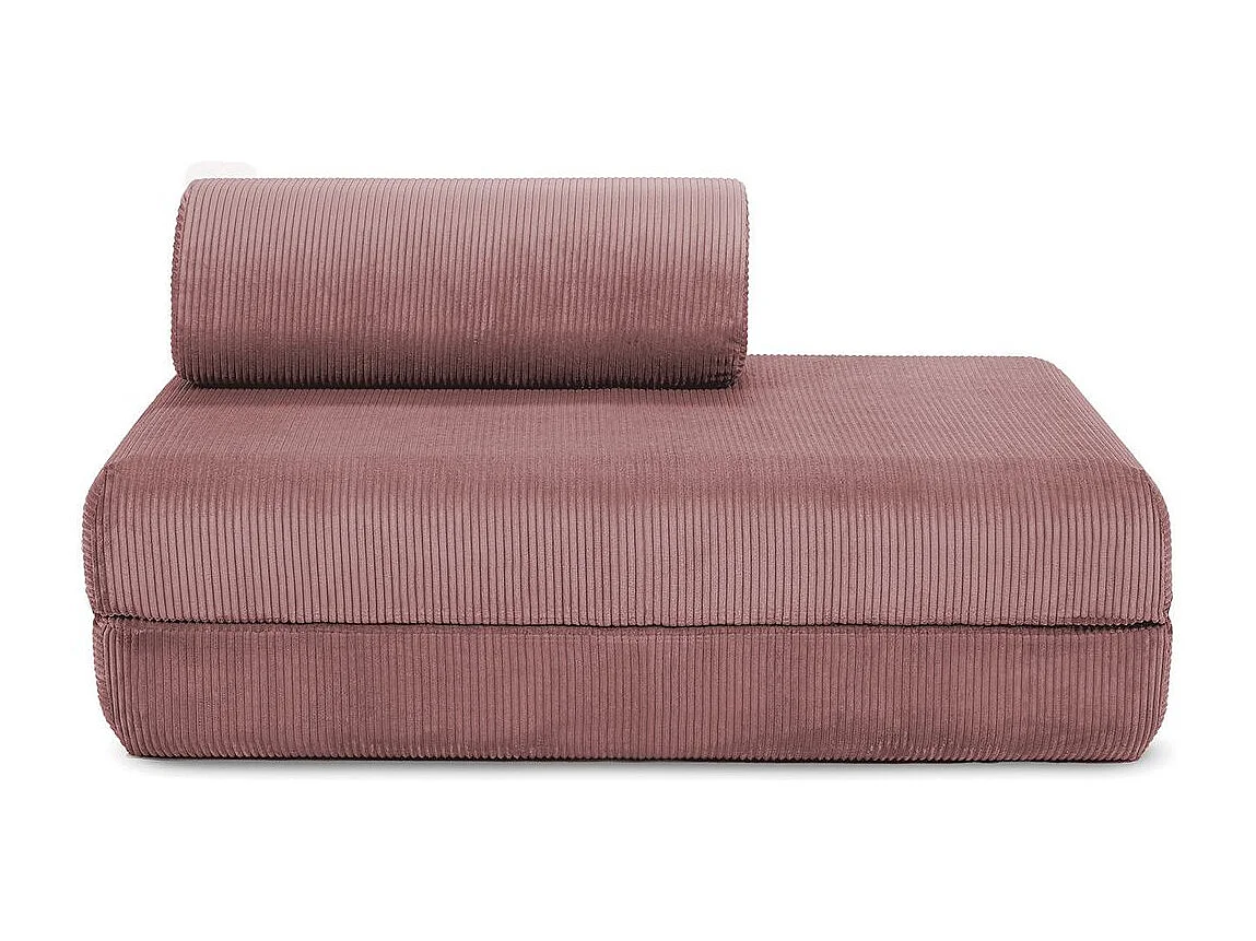 Canapé droit modulable et convertible 2 places - Velours côtelé - Rose