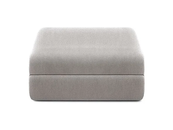Pouf modulable et convertible - Tissu lisse - Gris clair