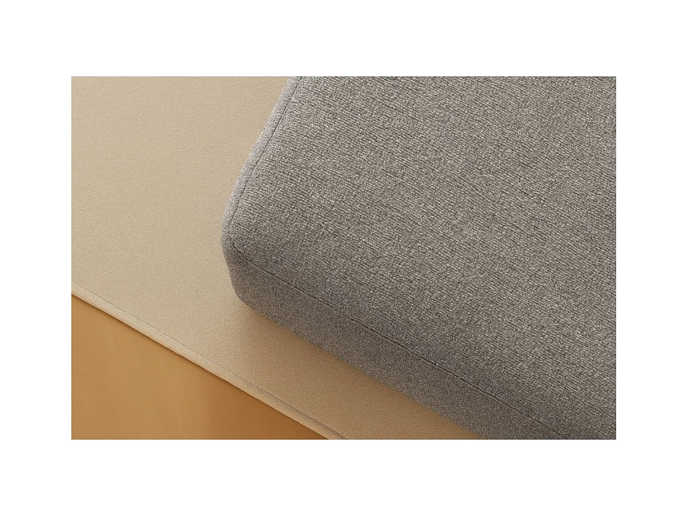 Pouf modulable et convertible - Tissu lisse - Gris clair