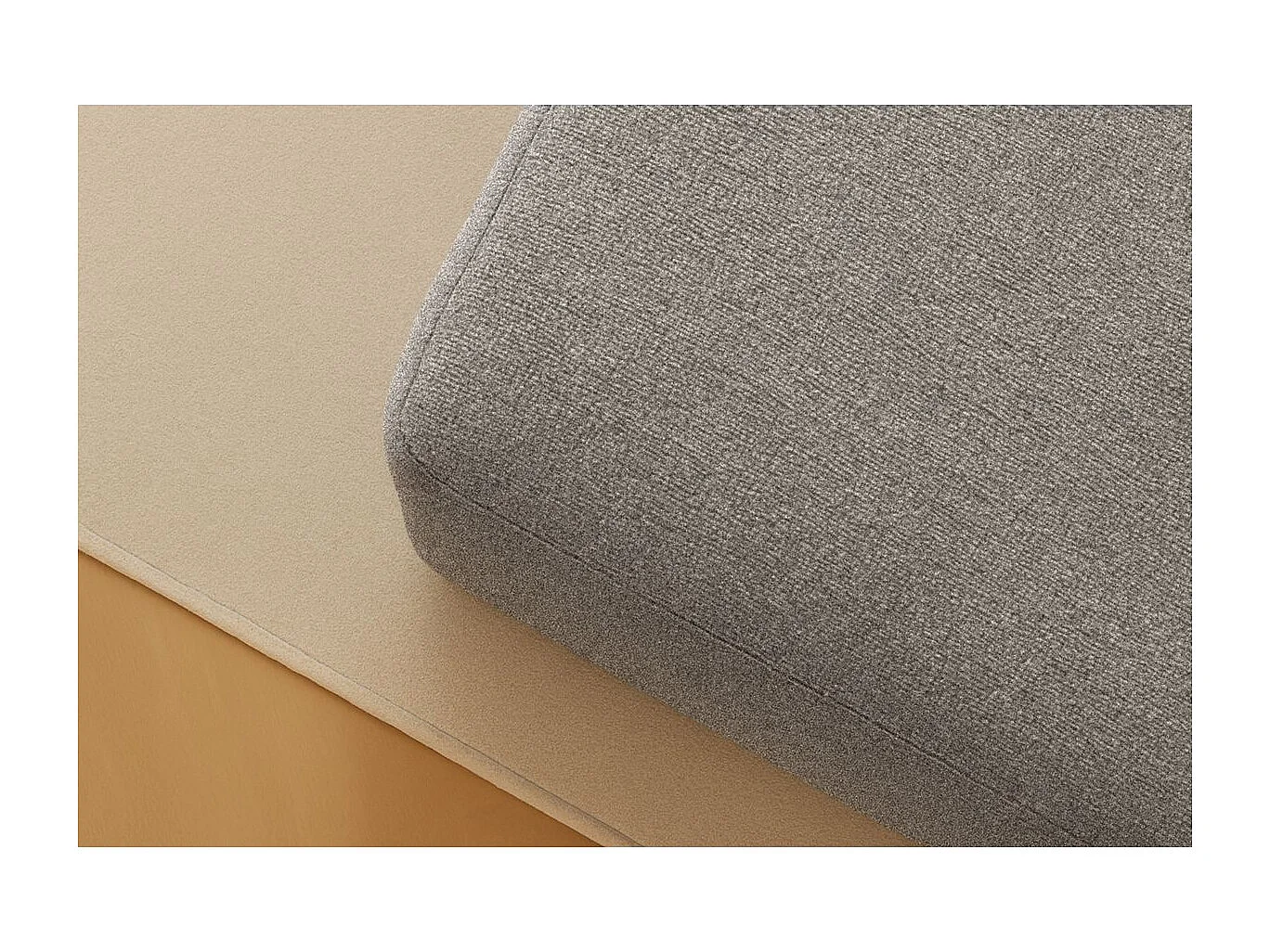 Pouf modulable et convertible - Tissu lisse - Gris clair