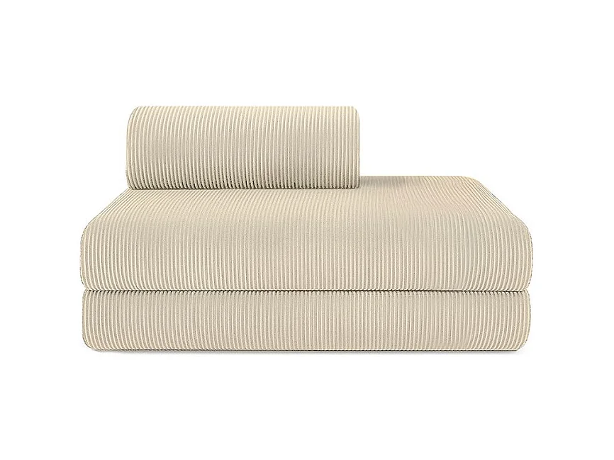 Canapé droit modulable et convertible 2 places - Velours côtelé - Beige
