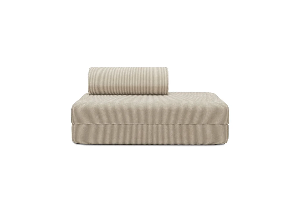 Canapé droit modulable et convertible 2 places - Velours côtelé - Beige