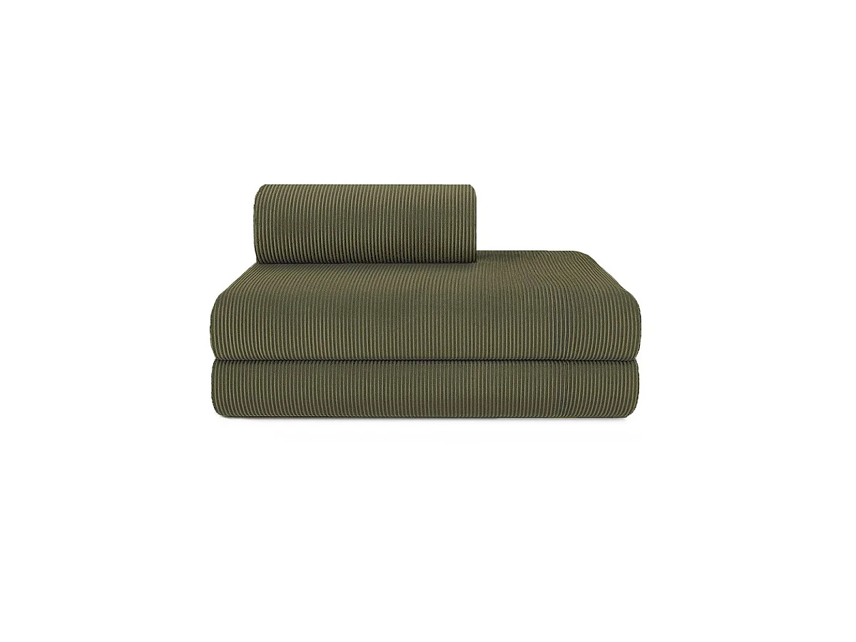 Canapé droit modulable et convertible 2 places - Velours côtelé - Vert