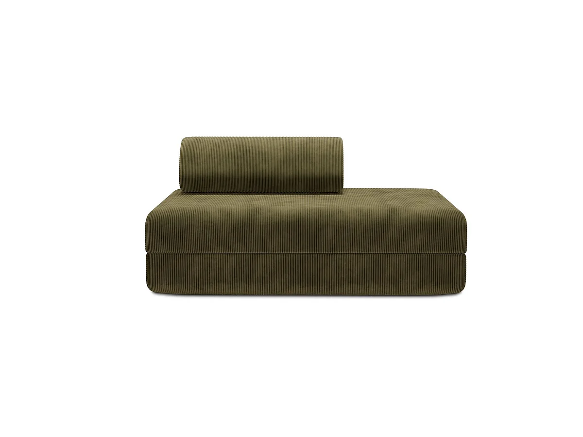 Canapé droit modulable et convertible 2 places - Velours côtelé - Vert